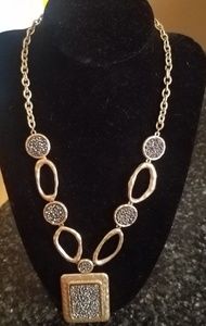 Beautiful Gold & Grey Stone Necklace